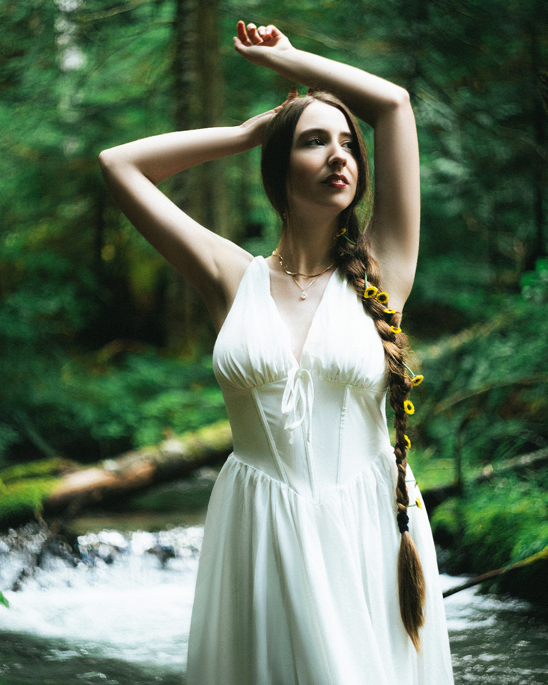 Ethereal Film-like Portraits at a Glacial Waterfall Near Mount Hood — photograph 11 of 20